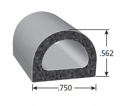 D-shaped EPDM Sponge Rubber Seal