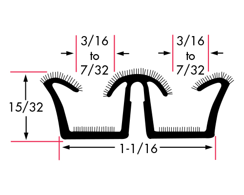 Unbeaded Channel AS1528, Flexible, Flocked Lining, All-Rubber