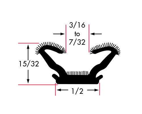 Flexible Flocked Rubber Glass Run Channel for 1963-1967 Ford and Mercury