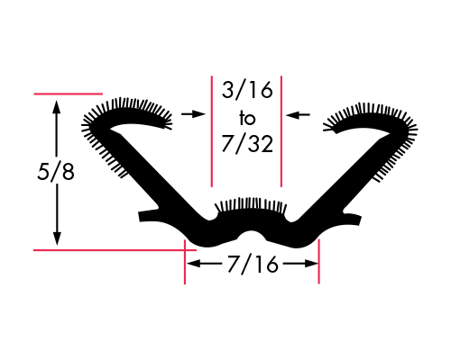 Flexible Flocked Rubber Glass Run Channel for 1969-1971 Chevy II, Chevelle, Tempest and F-85 Olds - 96 in long