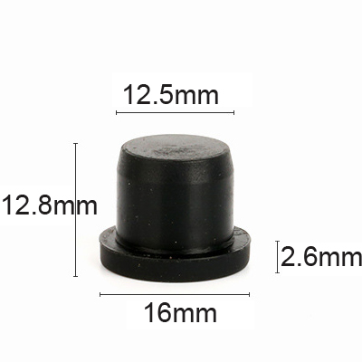 J12.5 black silicone rubber plugs