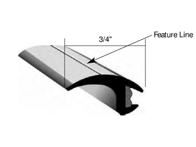 3/4" Feature Line Channel Molding with Butyl