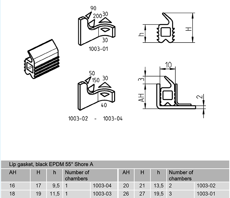 1003-01 Lip Gasket black EPDM China