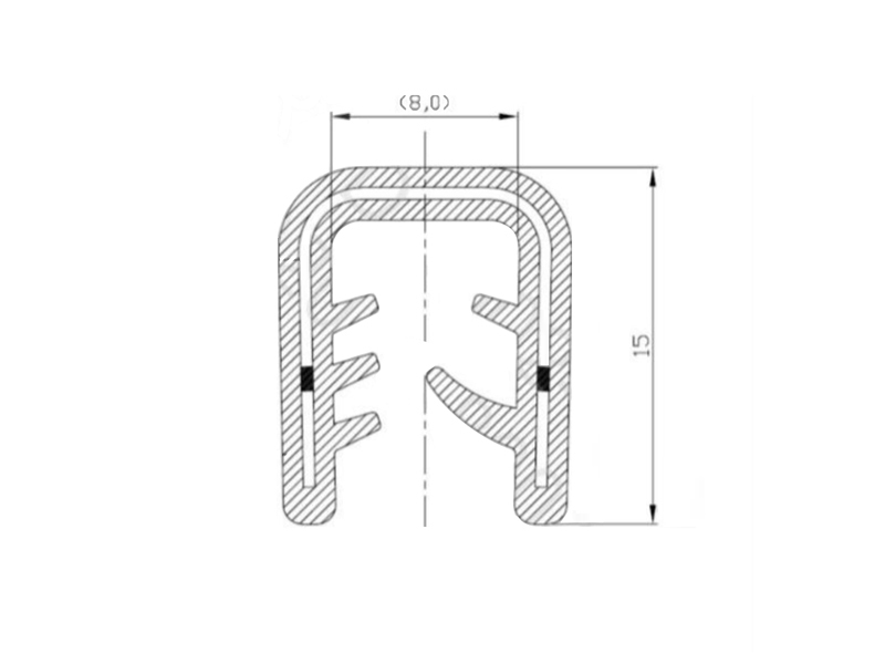 EPDM Rubber Edge Trim with Metal Core