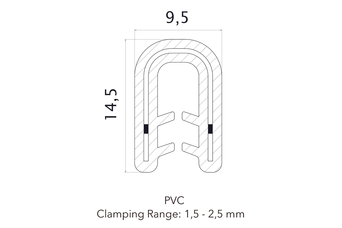 Clip On Double Lip Edge Trim Small China Manufacturer