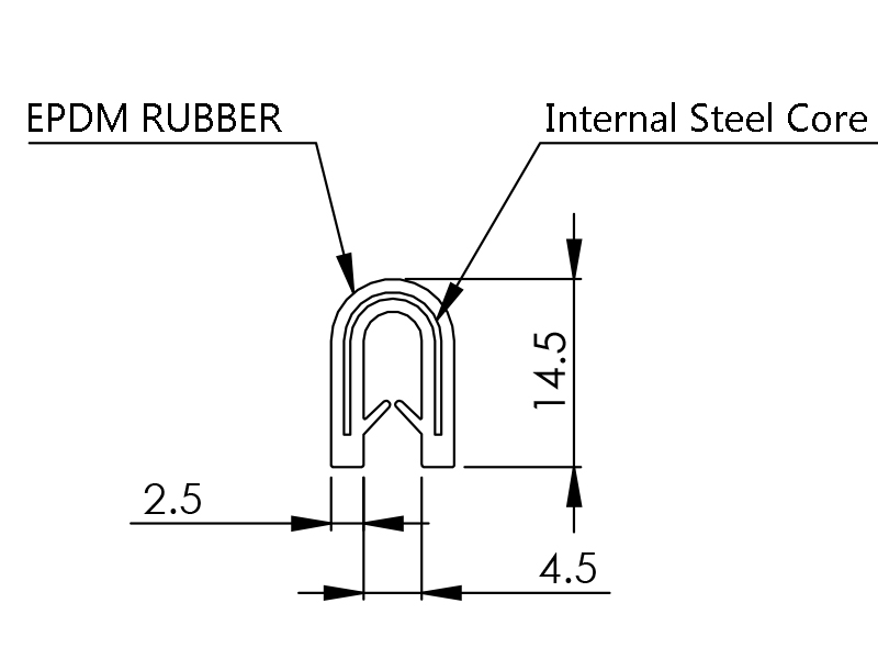 Retardant EPDM Rubber Edge Trim FMVSS 302