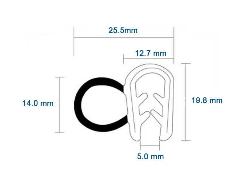 rubber bulb trim seals for RV compartment doors