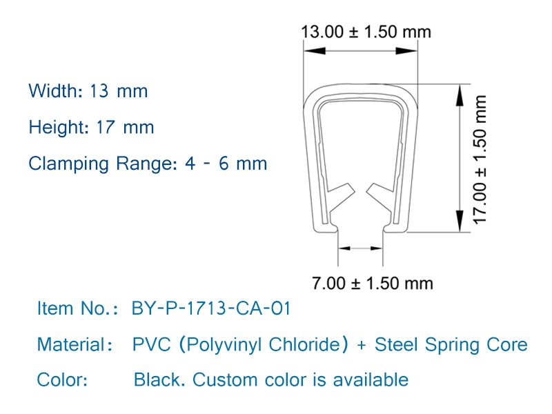 edge protection self-clamping pvc steel spring core