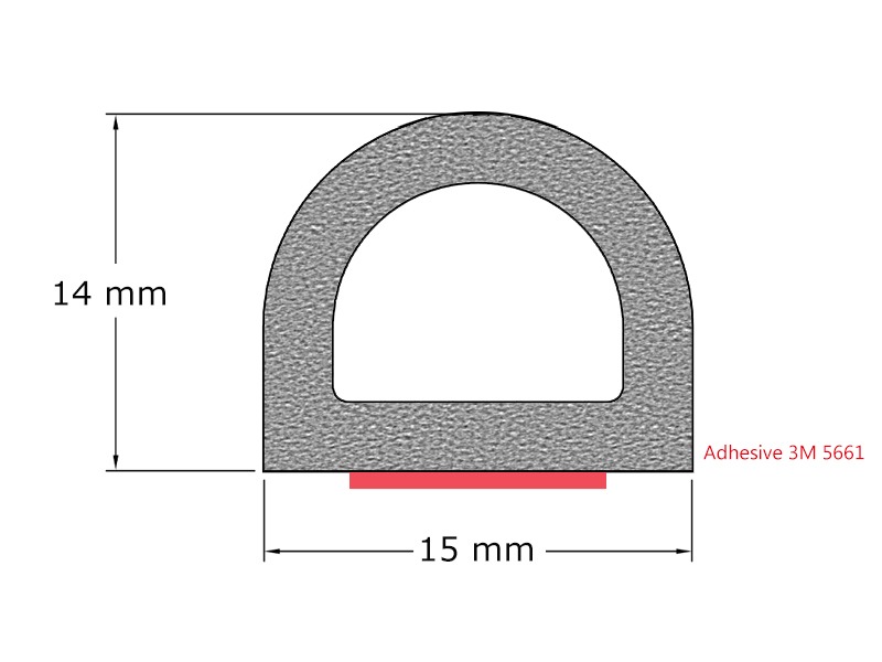 D-Shaped Rubber Seals with Adhesive Backings (2)